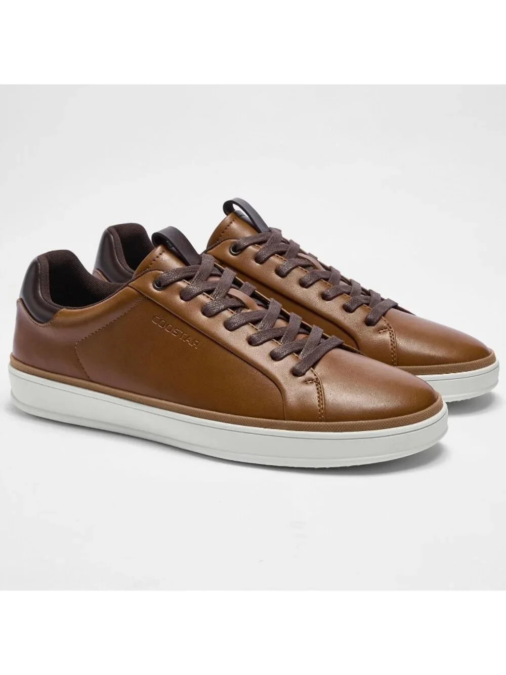 Coostar Men's Brown Rubber Sole Lightweight Comfortable Classic Lace Up Sneakers